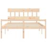 Solid Wood Bed Frame with Headboard 160x200 cm | HipoMarket