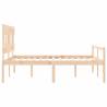 Solid Wood Bed Frame with Headboard 160x200 cm | HipoMarket