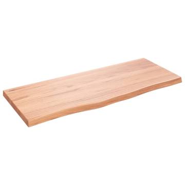 Light Brown Wall Shelf - Solid Oak Wood | HipoMarket