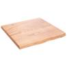 Light Brown Bathroom Countertop - Solid Oak Wood 60x60 cm