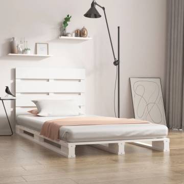 White Bed Frame 75x190 cm – Solid Wood Pine | Hipomarket