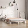 Bed Frame White 75x190 cm Small Single Solid Wood Pine Colour white Size 75 x 190 cm 