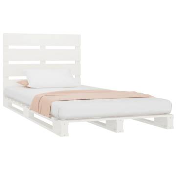 White Bed Frame 75x190 cm – Solid Wood Pine | Hipomarket