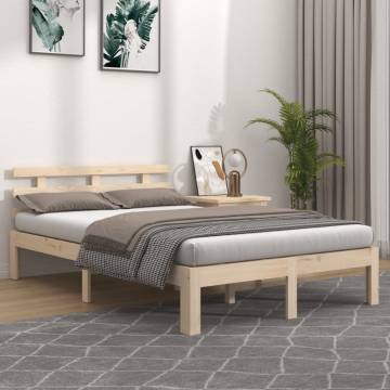 Solid Wood Bed Frame 120x200 cm - Modern Rustic Design