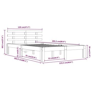 Solid Wood Bed Frame 120x200 cm - Modern Rustic Design