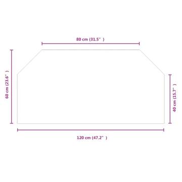 Fireplace Glass Plate Hexagon 120x60 cm - Durable & Stylish