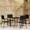 5 Piece Garden Dining Set Black Colour black Size 80 cm table length Number of 4 