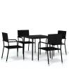 5 Piece Black Garden Dining Set - Stylish Outdoor Furniture