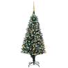 Artificial Pre-lit Christmas Tree with Ball Set&Pinecones 150 cm Colour gold Size 150 x 93 cm Quantity in Package 1 Number of Branch Tips 