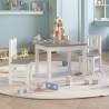 3 Piece Children Table and Chair Set White and Grey MDF Colour white and grey Model without bench 