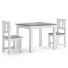 3 Piece White & Grey Children Table and Chair Set | HipoMarket