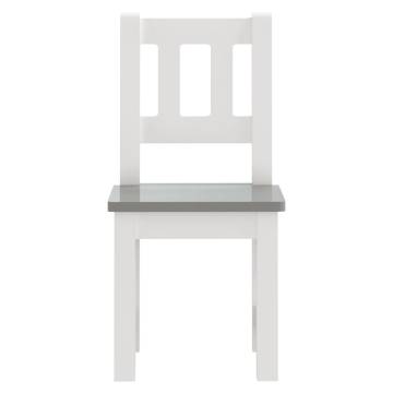 3 Piece White & Grey Children Table and Chair Set | HipoMarket