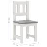 3 Piece White & Grey Children Table and Chair Set | HipoMarket