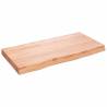 Wall Shelf Light Brown - Solid Oak | Durable Rustic Storage