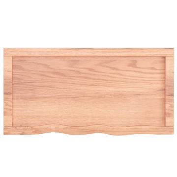 Wall Shelf Light Brown - Solid Oak | Durable Rustic Storage