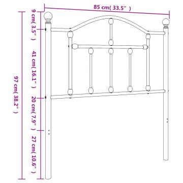 Stylish White Metal Headboard - 80 cm | Hipo Market