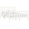 White Solid Pine Bed Frame 140x200 cm – Modern Bedroom Furniture