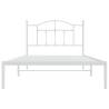 Metal Bed Frame with Headboard White - 107x203 cm | HipoMarket