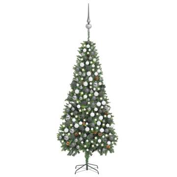 Lifelike 210 cm Pre-lit Artificial Christmas Tree with Balls