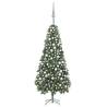 Artificial Pre-lit Christmas Tree with Ball Set Pine Cones 210 cm Colour green and grey Size 210 x 119 cm Quantity in Package 1 Number of Branch Tips 