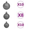 Lifelike 210 cm Pre-lit Artificial Christmas Tree with Balls