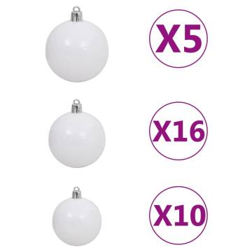 Lifelike 210 cm Pre-lit Artificial Christmas Tree with Balls