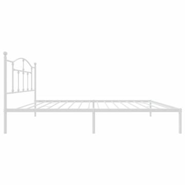 Metal Bed Frame with Headboard White - 107x203 cm | HipoMarket