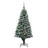 Artificial Pre-lit Christmas Tree with Ball Set&Pine Cones 210 cm Colour white Size 210 x 120 cm Quantity in Package 1 Number of Branch Tips 