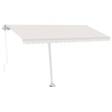 Manual Retractable Awning with LED - Cream 400x300 cm