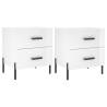 Modern High Gloss White Bedside Cabinets - 2 pcs | HipoMarket