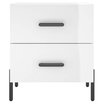 Modern High Gloss White Bedside Cabinets - 2 pcs | HipoMarket