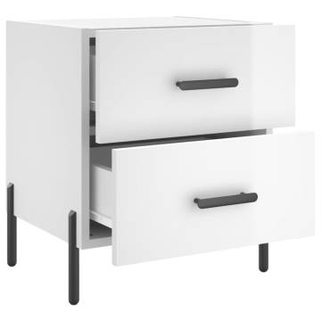 Modern High Gloss White Bedside Cabinets - 2 pcs | HipoMarket