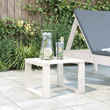 Garden Side Table White - Solid Pine - 40x38x28.5 cm