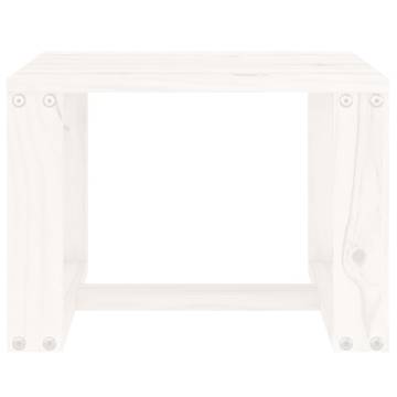 Garden Side Table White - Solid Pine - 40x38x28.5 cm