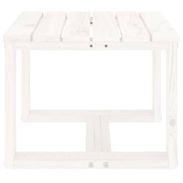 Garden Side Table White - Solid Pine - 40x38x28.5 cm