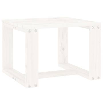 Garden Side Table White - Solid Pine - 40x38x28.5 cm