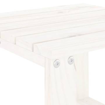 Garden Side Table White - Solid Pine - 40x38x28.5 cm