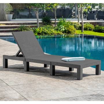 Comfortable Keter Daytona Graphite Sunlounger with Cushion