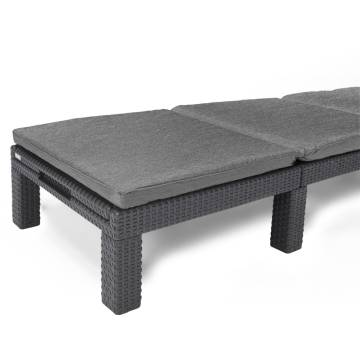 Comfortable Keter Daytona Graphite Sunlounger with Cushion