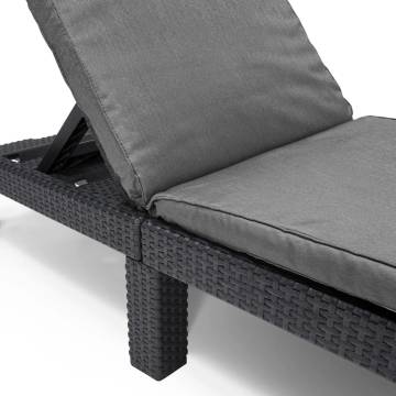 Comfortable Keter Daytona Graphite Sunlounger with Cushion