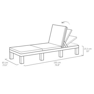 Comfortable Keter Daytona Graphite Sunlounger with Cushion