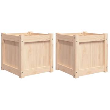 Garden Planters 2 pcs Solid Wood Pine | Hipomarket