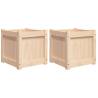 Garden Planters 2 pcs Solid Wood Pine | Hipomarket