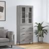 Highboard Grey Sonoma 69.5x34x180 cm Engineered Wood Colour grey sonoma Quantity in Package 1 Model 3 drawers 