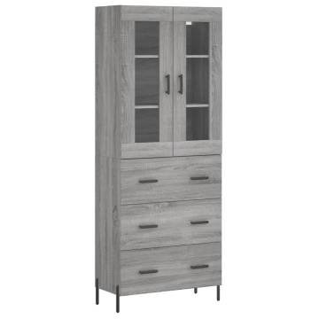 Stylish Highboard Grey Sonoma - Engineered Wood