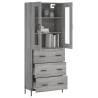 Stylish Highboard Grey Sonoma - Engineered Wood