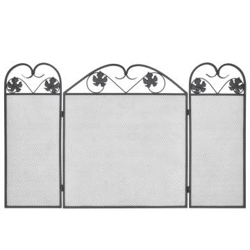 Elegant 3-Panel Black Iron Fireplace Screen | Hipo Market