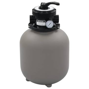 Pool Sand Filter with 4 Position Valve - 350 mm Grey