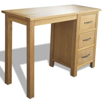 Solid Oak Desk with 3 Drawers - Stylish & Sturdy | Hipo Market