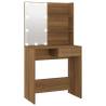 Dressing Table with LED - Brown Oak, 74.5x40x141 cm